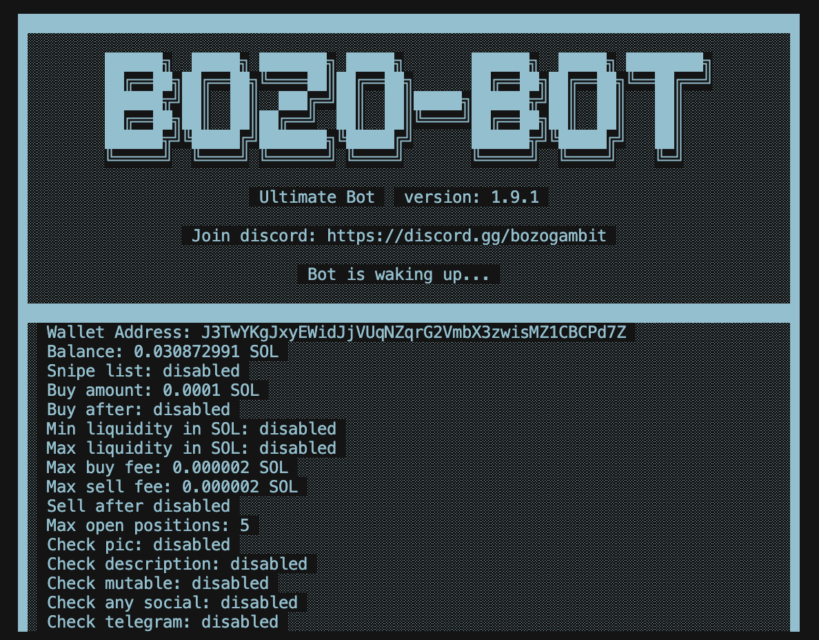 BozoBot Command Line Interface